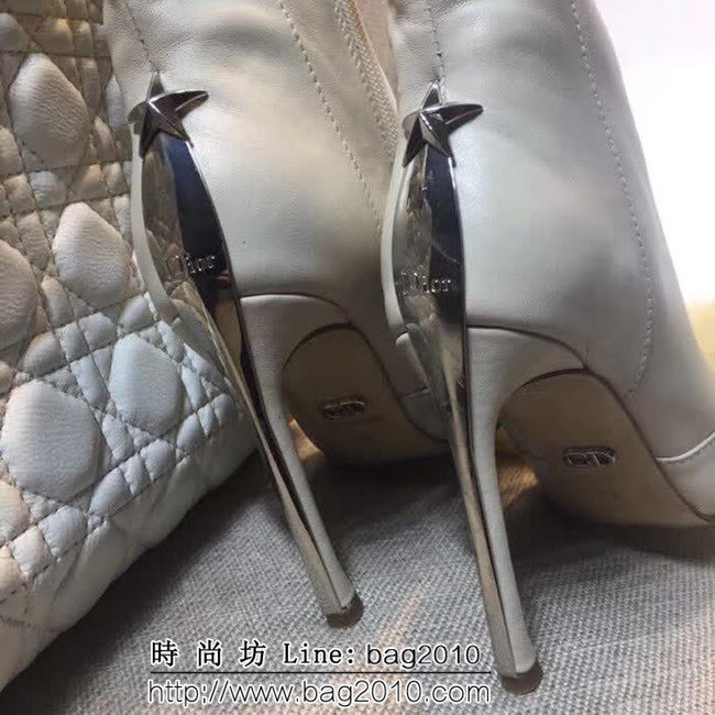 DIOR迪奧 2017春季新款 幸運五角星 尖頭高跟 牛皮女短靴 QZS1873